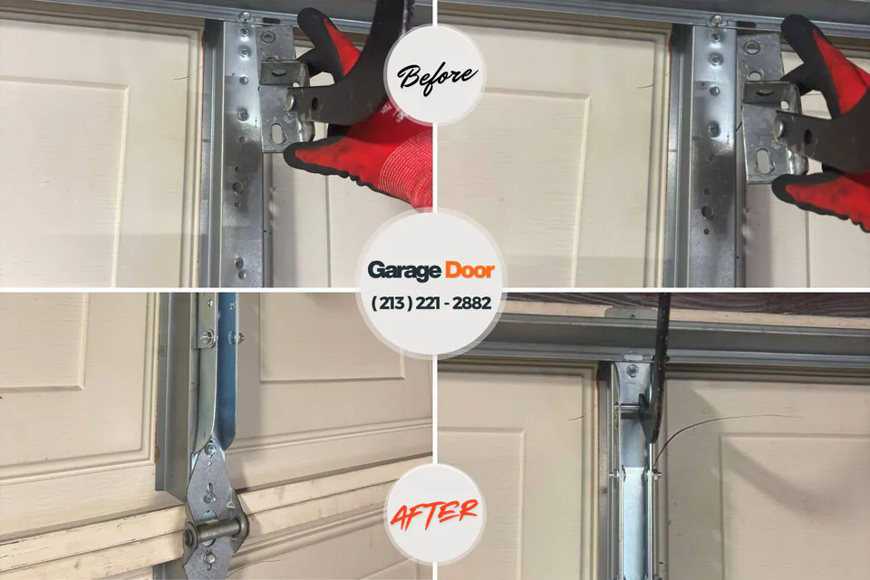Before and after: garage door repair Lansdowne, PA